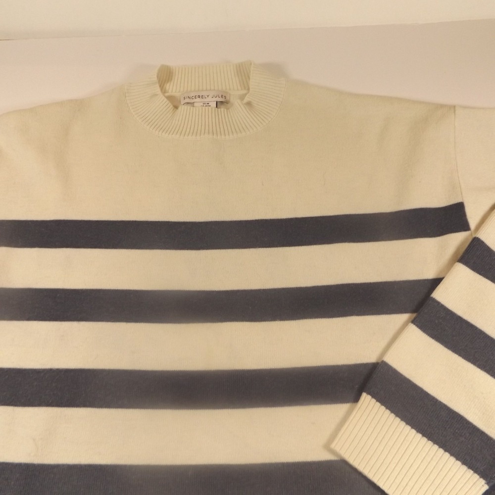 Sincerely Jules Blue and White Striped Sweater, Size M